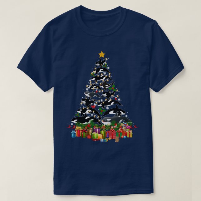 Orca Killer Whale Ornament Christmas Tree  T-Shirt (Design Front)