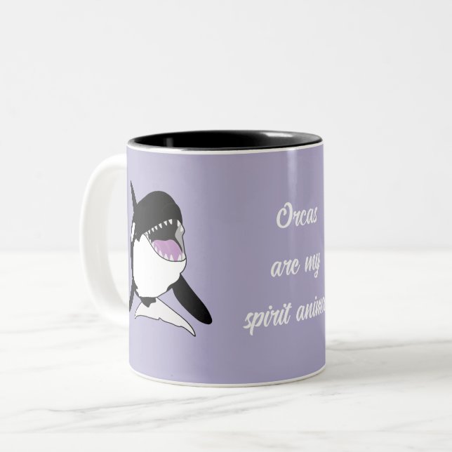Orca Killer Whale Spirit Animal Two-Tone Coffee Mug (Front Left)