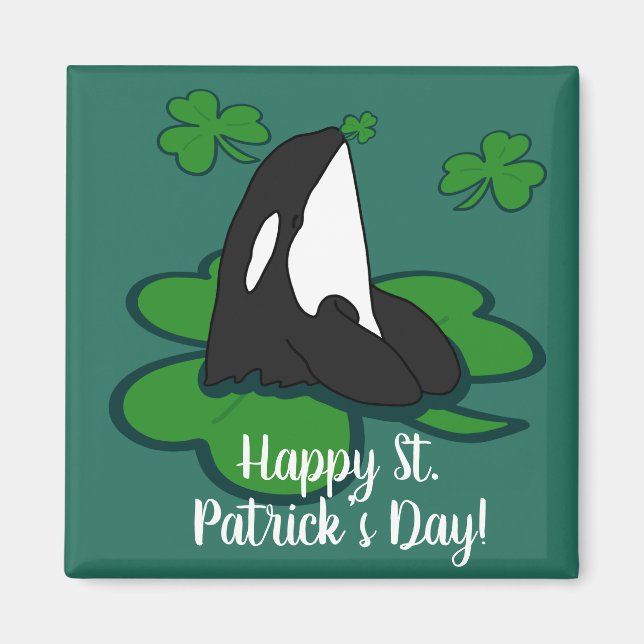 Orca Killer Whale St Patrick’s Day Magnet (Front)