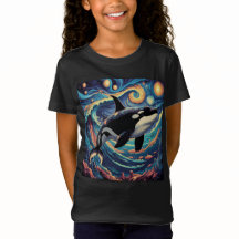 Orca Killer Whale Starry Night Colourful Ocean Art