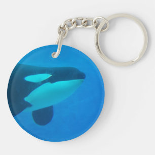 orca killer whale underwater blue key ring