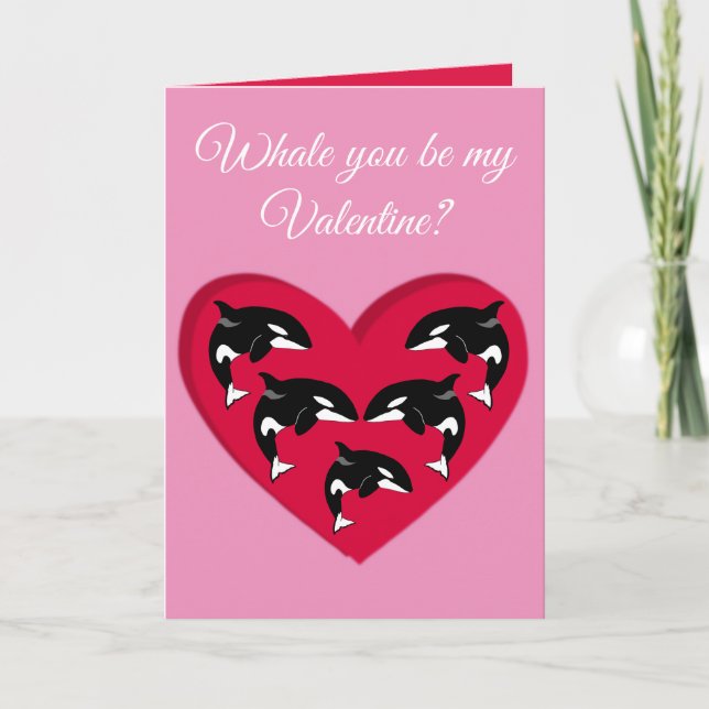 Orca Killer Whale Valentines Day  Holiday Card (Front)