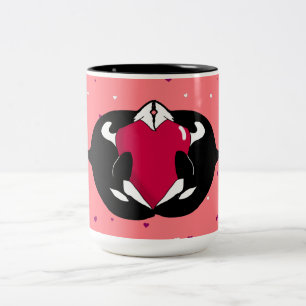 Orca Killer Whale Valentines Day Two-Tone Coffee Mug