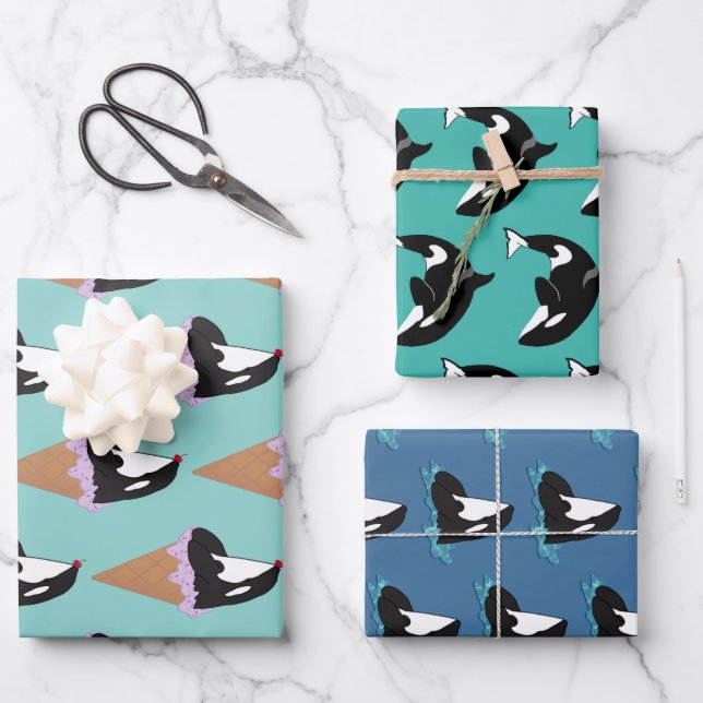 Orca Killer Whale  Wrapping Paper Sheet (Front)
