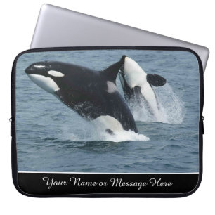 Orca Killer Whales Breaching Personalised Laptop Sleeve