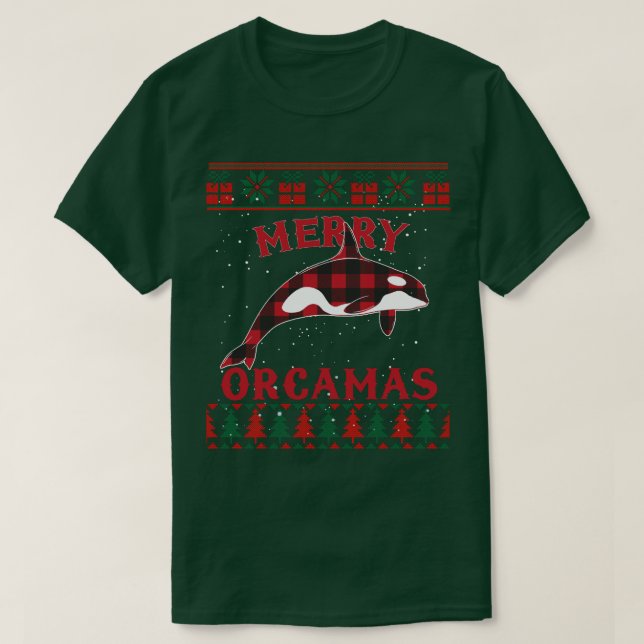 Orca Killer Whales Pajama  Ugly Christmas Sweater  (Design Front)