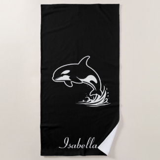 Orca Leaping Beach Towel