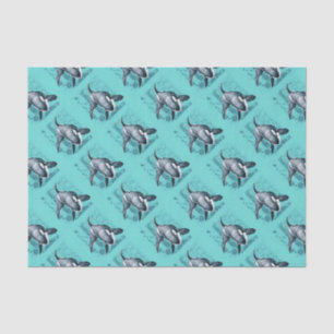 Orca Map Teal Tissue Paper
