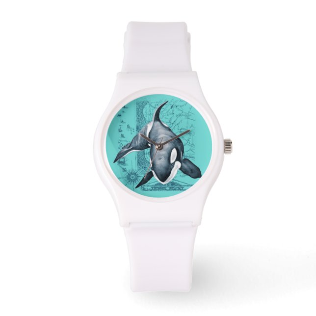 Orca Map Teal Watch (Front)