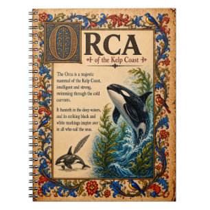 Orca, Mediaeval Bestiary Art Notebook