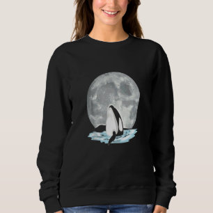 Orca  Moonlight Full Moon Ocean Animal Killer Whal Sweatshirt