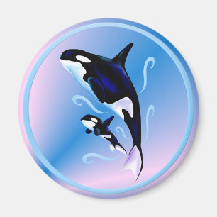 Orca Mum and Baby Magnet