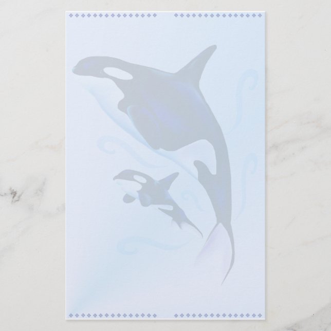 Orca Mum and Baby Stationery (Front)