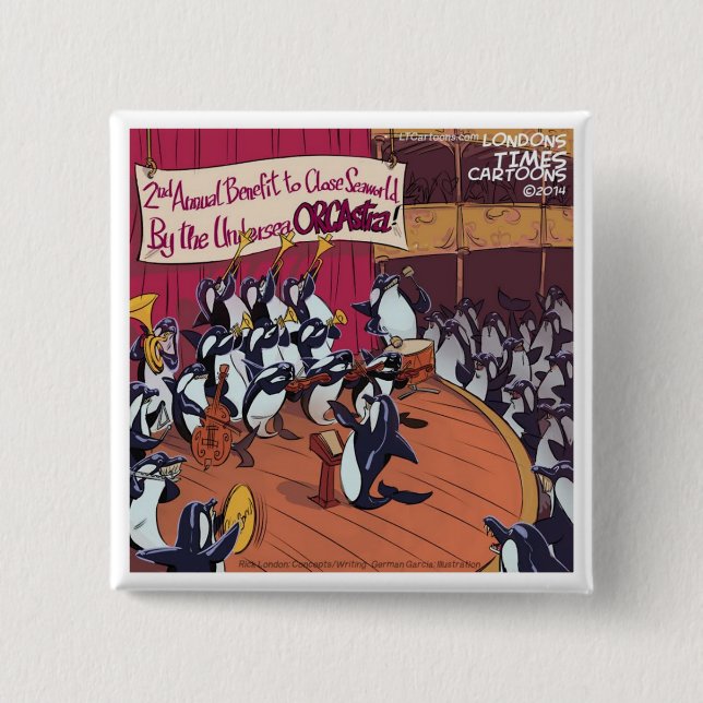 Orca Orchestra Funny 15 Cm Square Badge (Front)