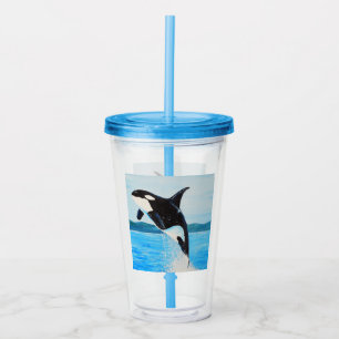 Orca Painting Acrylic Tumbler