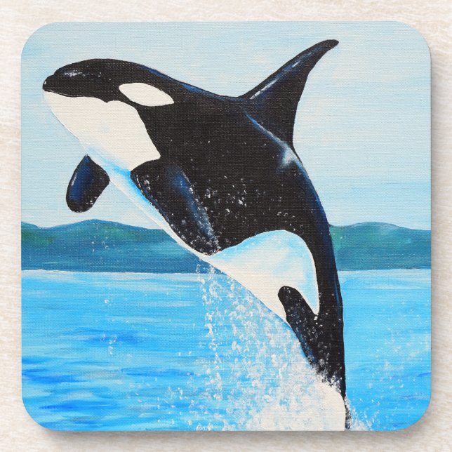 Orca Painting Coaster (Front)
