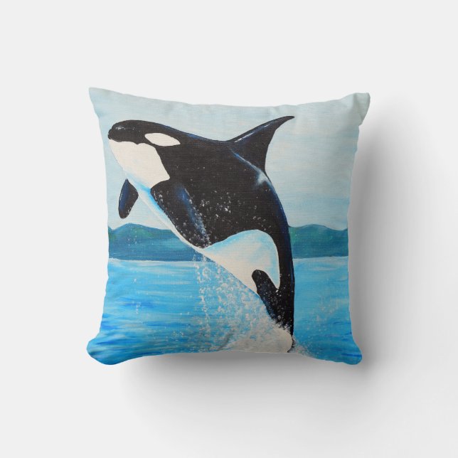 Orca Painting Cushion (Front)
