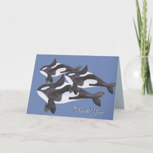 Orca Pod Thank You Note Card