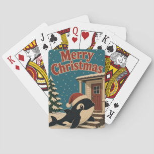 Orca Porch Step Animal Christmas Playing Cards