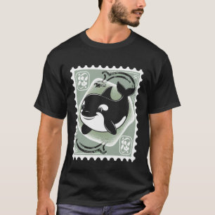 Orca Postage Stamp Animal Vintage T-Shirt