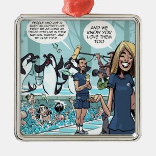 Orca Revenge by Rick London Funny Metal Tree Decoration