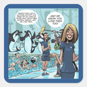 Orca Revenge by Rick London Funny Square Sticker