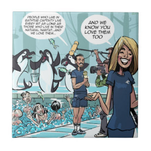 Orca Revenge by Rick London Funny Tile