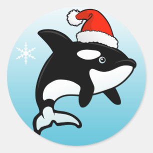 Orca Santa Classic Round Sticker