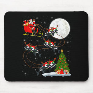 Orca Santa Sleigh Flying Funny Magical Christmas T Mouse Mat