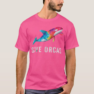 Orca Save Orcas Killer Whale Polygonal Rainbow Div T-Shirt