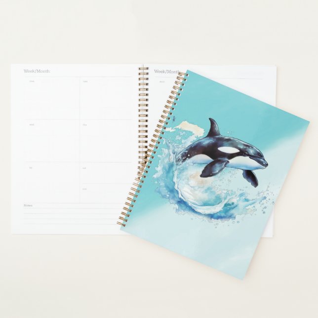 Orca Splash Turquoise Ocean Wildlife Artwork Planner (Display)