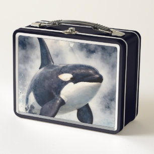 Orca Stormy waves Metal Lunch Box