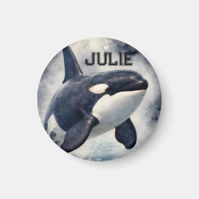  Orca Stormy waves, Personalized Magnet (Front)