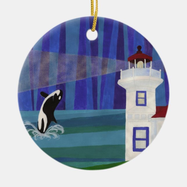 Orca Tokitae Ceramic Tree Decoration (Front)