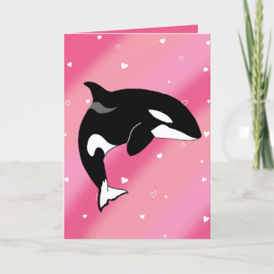 Orca Valentines Day Thank You Card
