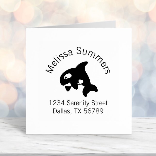 Orca Whale Arch Address Self-inking Stamp (Creator Uploaded)