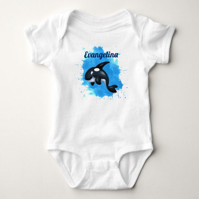 Orca Whale Baby Bodysuit (Front)