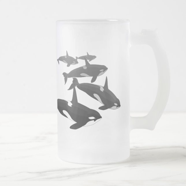 Orca Whale Beer Glass Killer Whale Glass Beer Mugs (Right)