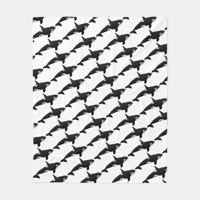 Orca Whale Blanket Killer Whale Fleece Blankets (Front)