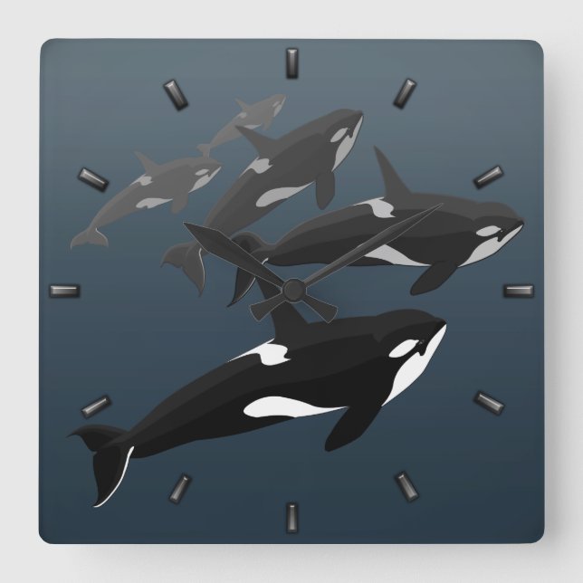 Orca Whale Clock Killer Whale Decor Whale Gifts (Front)