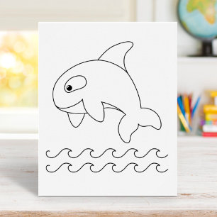 Orca Whale Colouring Page Poster