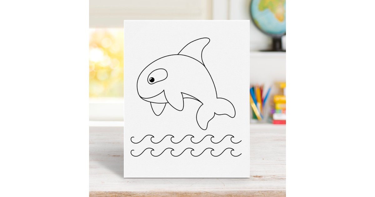 Orca Whale Colouring Page Poster | Zazzle