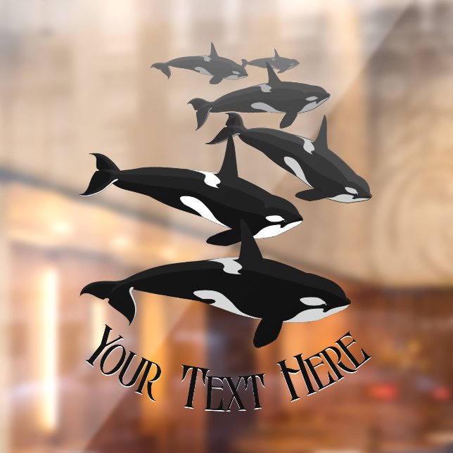 Orca Whale Decal Custom Whale Art Window Cling (Sheet 2)