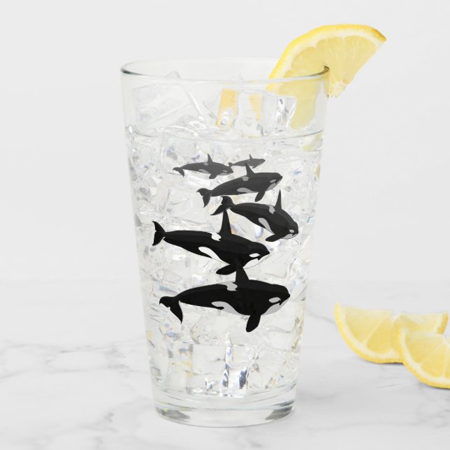Orca Whale Glass Killer Whales Glasses Personalise (Back Ice)