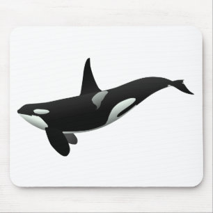 Orca whale illustration - Choose background color Mouse Mat