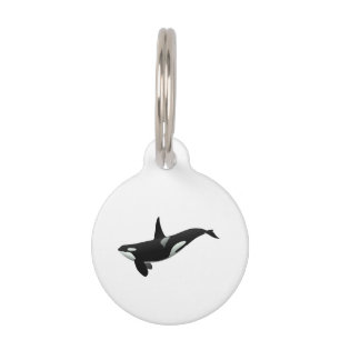 Orca whale illustration - Choose background color Pet Tag