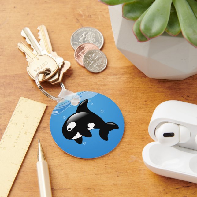 Orca Whale in Ocean Key Ring (Desk)