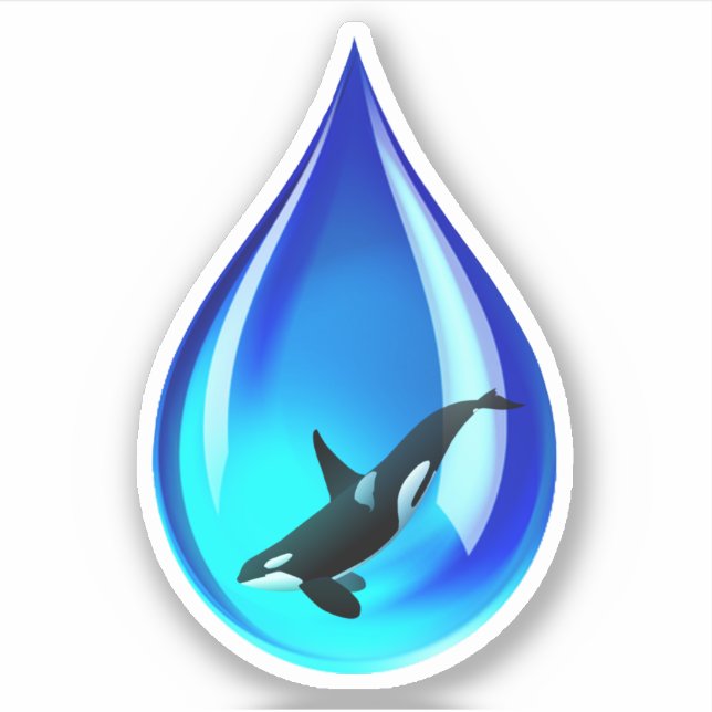 Orca Whale in Water Drop (Front)