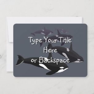 Orca Whale Invitations Personalised Whale RSVP