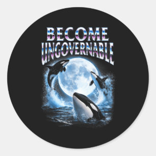 Orca whale lover sea ocean animal becomes classic round sticker